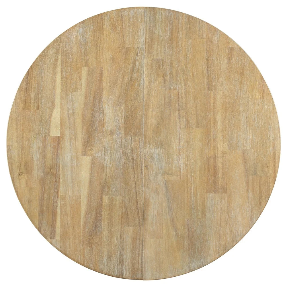 Round Extendable Dining Table Natural Wood Wash G4473