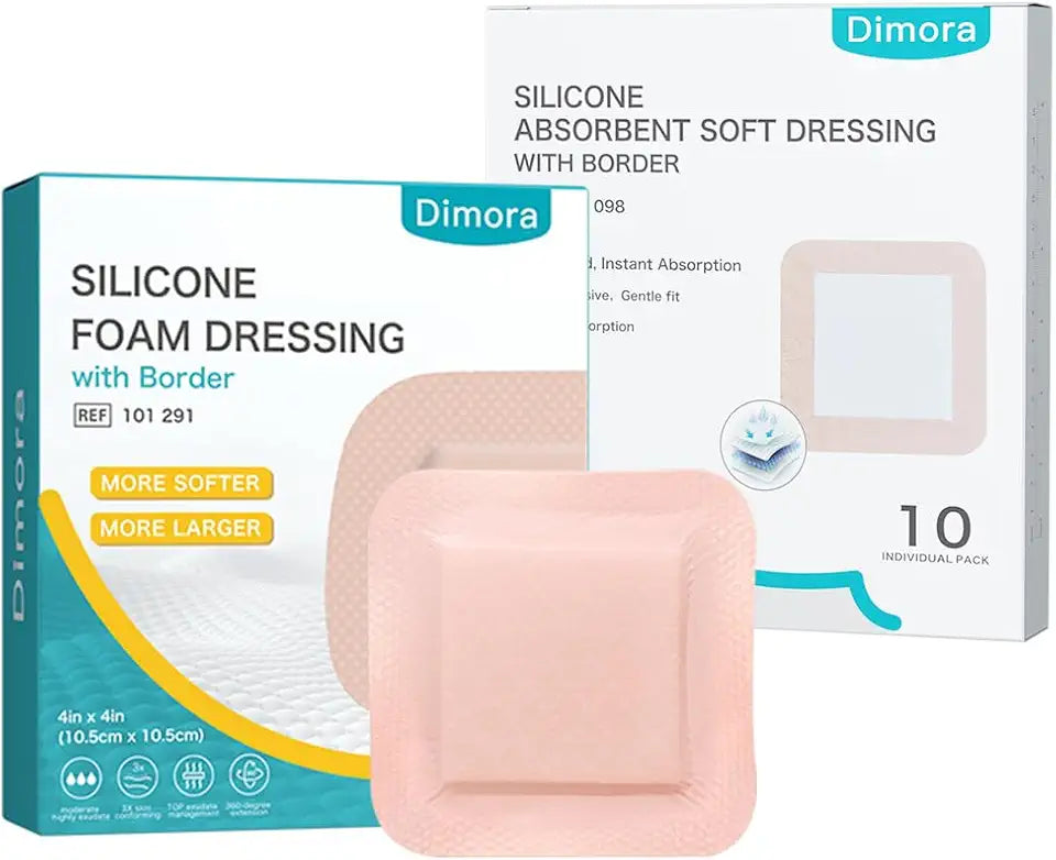 Silicone Super Absorbent Wound Dressings & Silicone Foam Dressing 4"x4" K920461