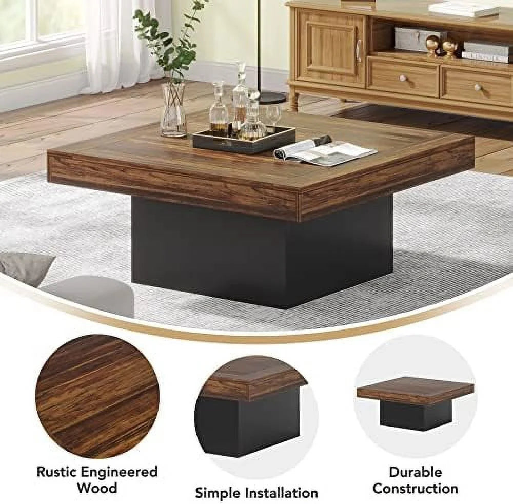Square LED Engineered Wood Coffee Table V57197