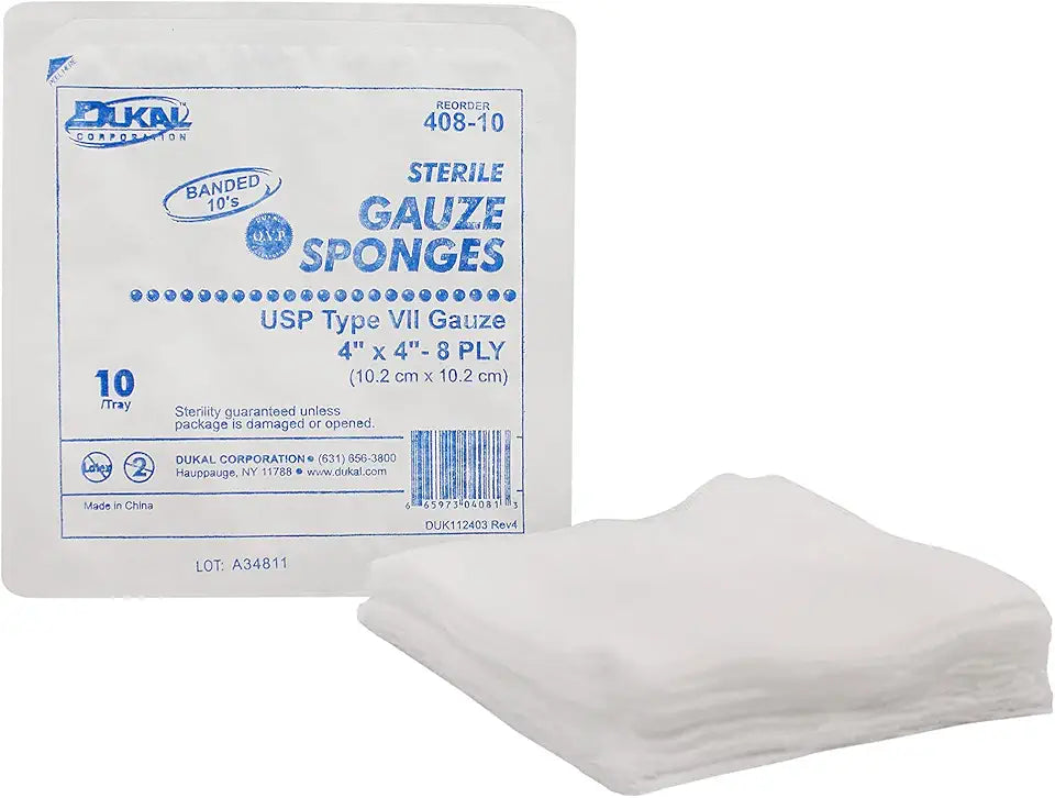 Sterile 8-Ply Gauze Sponge, 4" x 4", Pack of 1280 T777357