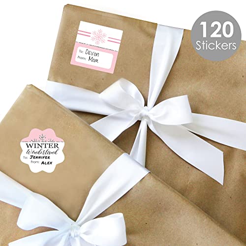 Snowflake Holiday Gift Tag Labels - 120 Stickers F32807