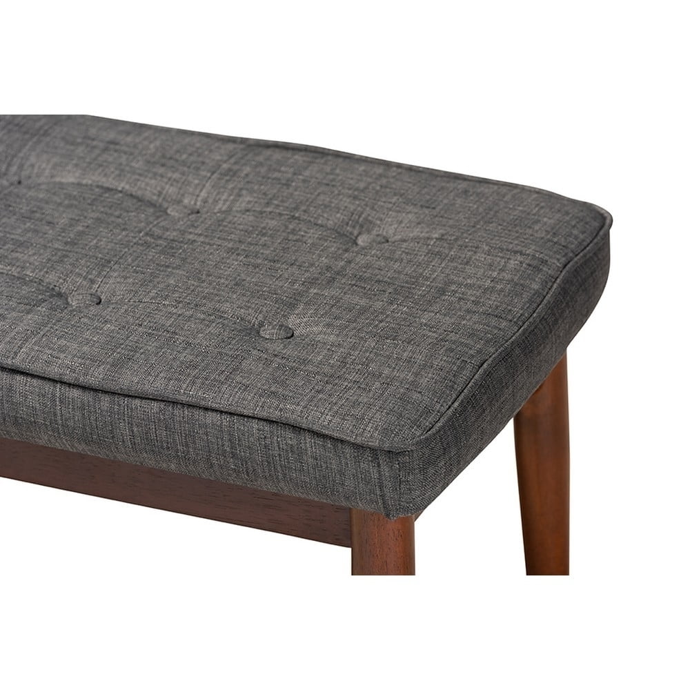 Dark Grey Fabric Upholstered Wood Dining Bench P692755