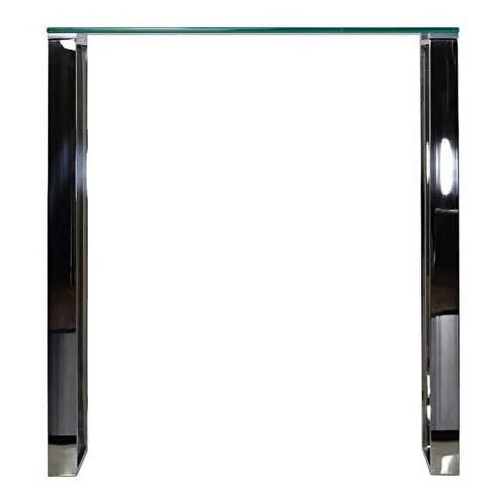Small Glass and Stainless Steel Console Table B7264