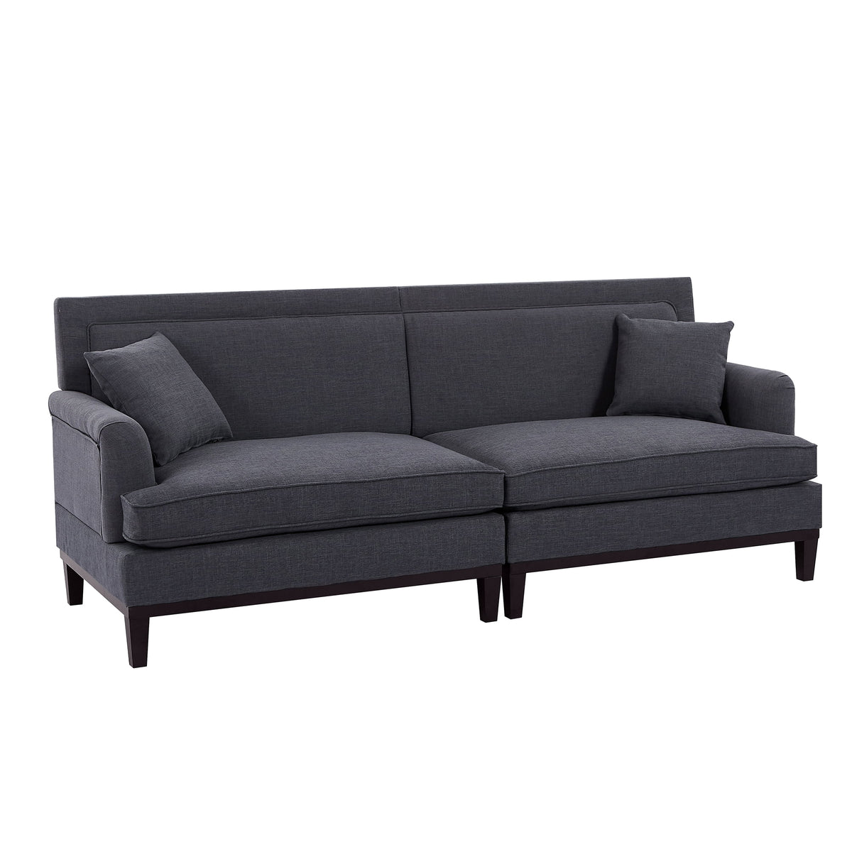 Gray Upholstered Sofa with Wooden Legs X958