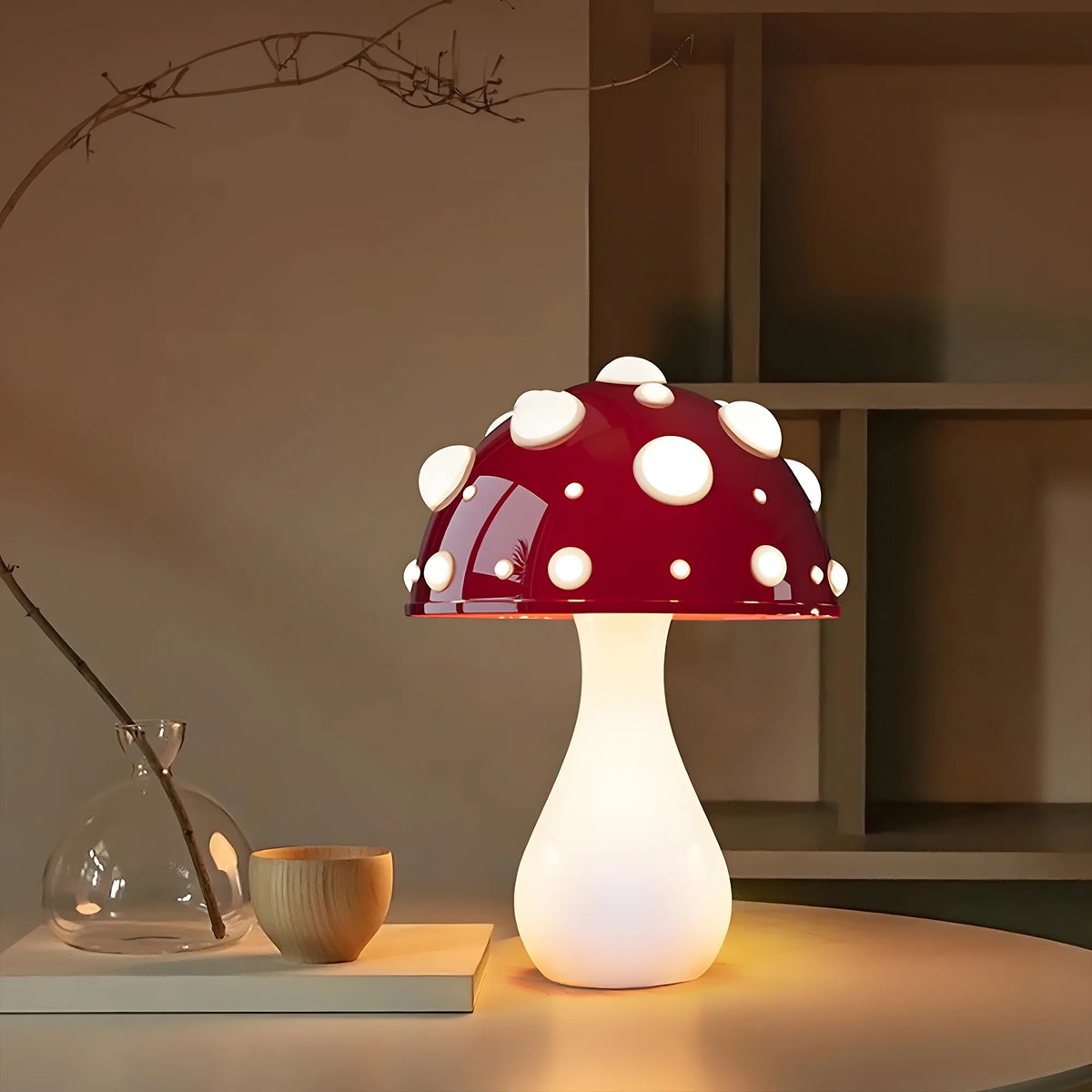 Mushroom Table Lamp Night Light White K65181