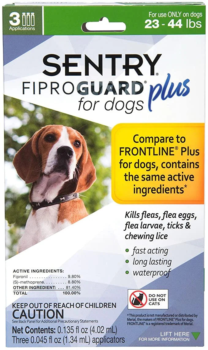 Flea and Tick Squeeze-on Drops for Dogs, 23-44 Pounds, 3 Application Z8285