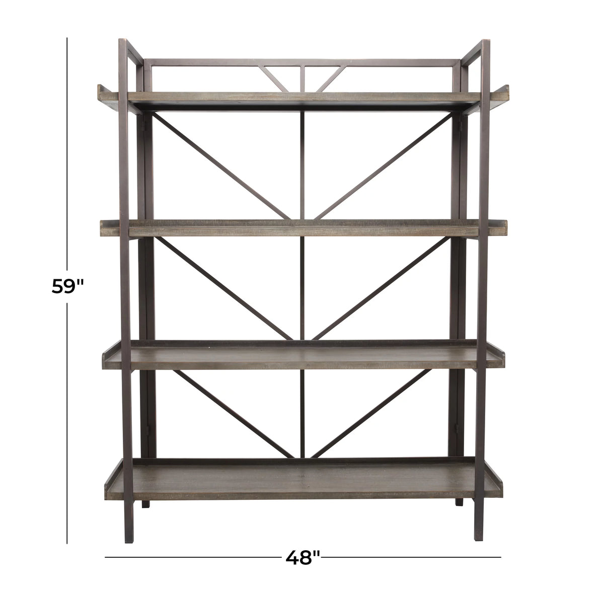 48" x 59" Brown Metal 4-Tier Shelving Unit I9193