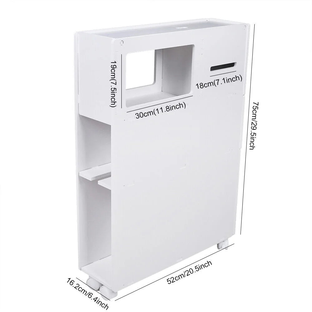 Slim Bathroom Storage Cabinet Floor Standing Organizer Shelves P397