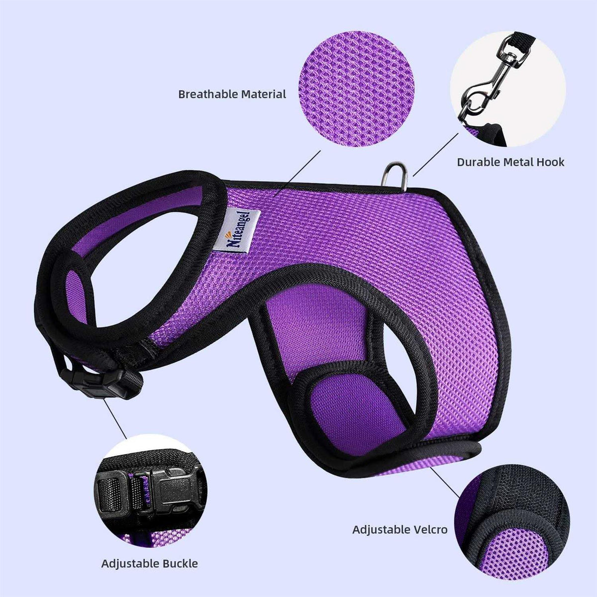 Adjustable Soft Harness with Elastic Leash for Rabbits L566772