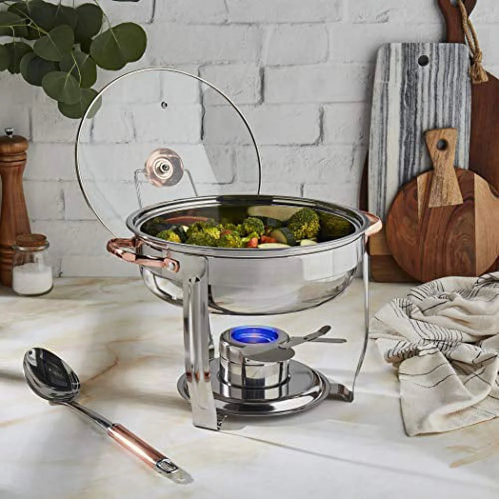 8 Piece Stainless Steel Chafing Dish Set with Glass Lid C698