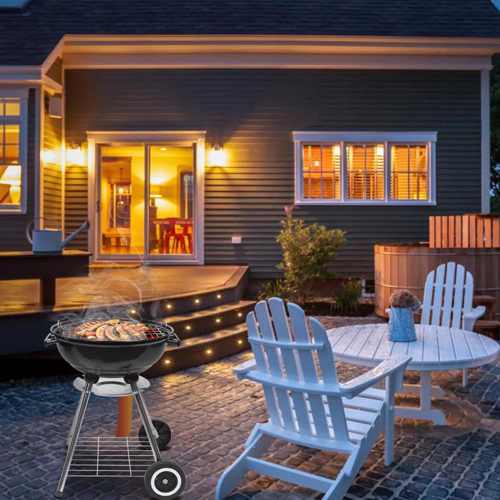 18" Portable Charcoal Grill with Wheels L724066