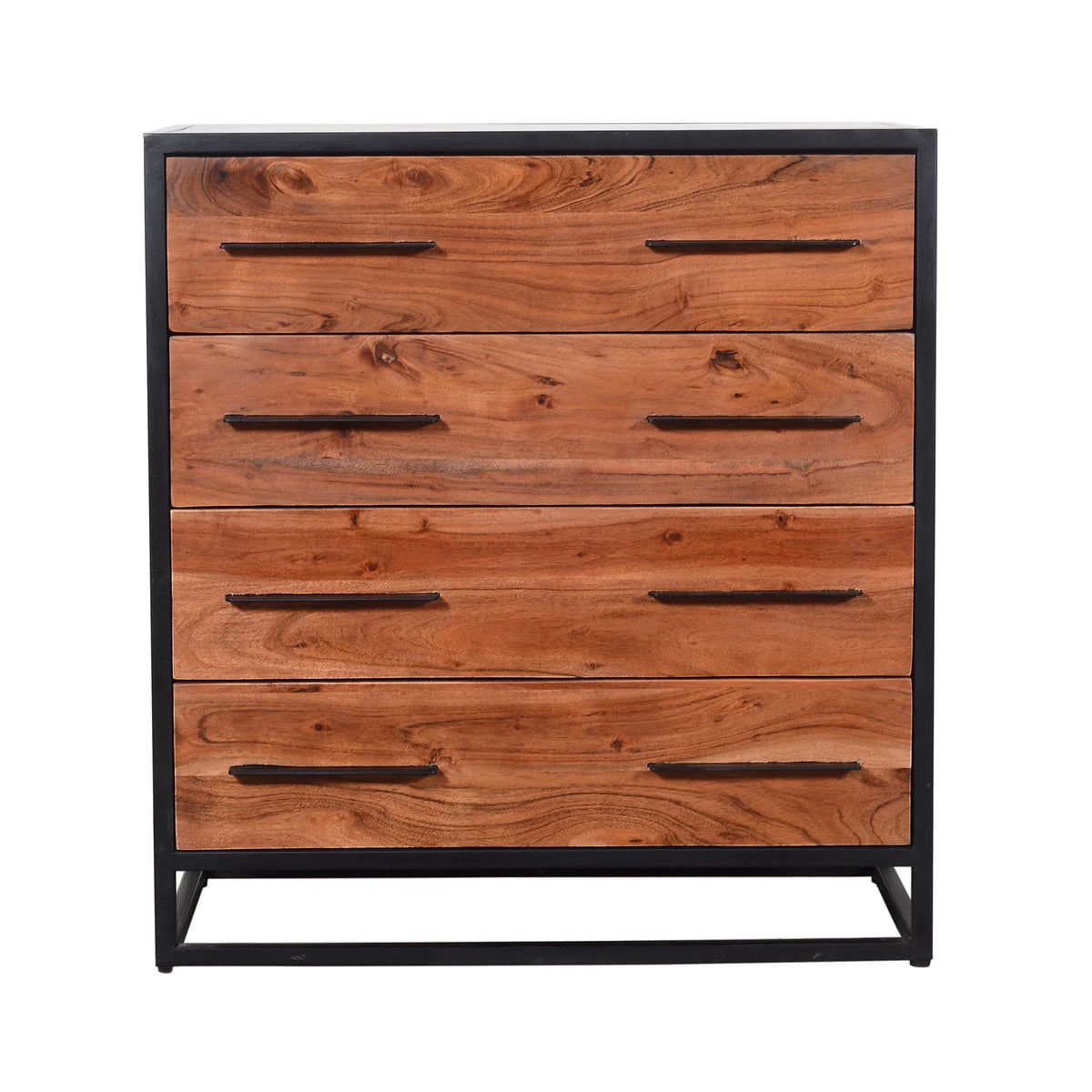 Brown and Black 4 Drawer Dresser I988