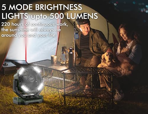 20000mAh Rechargeable Camping Fan with Light & Remote J528