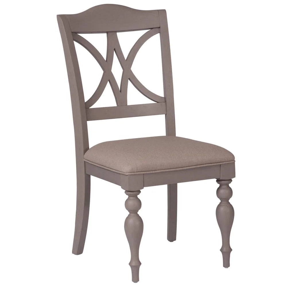 Set of 2 Grey Slat Back Side Chair S14141