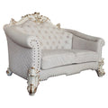 Ivory Fabric Loveseat with 4 Pillows V7943