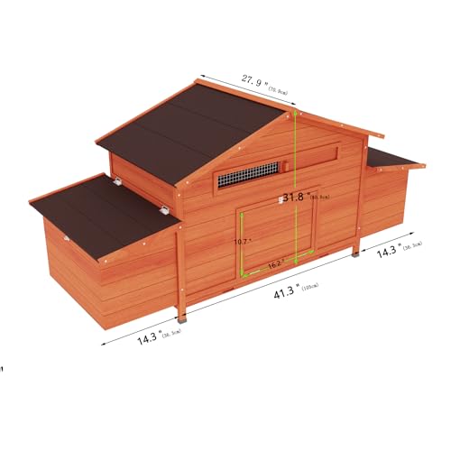 3-Tier Large Wooden Chicken Coop with Run and Nesting Boxes K41000