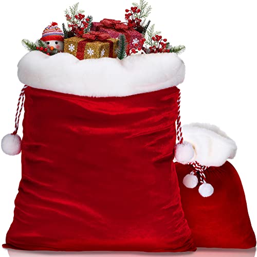 2 Pieces Velvet Drawstring Santa Bags W725