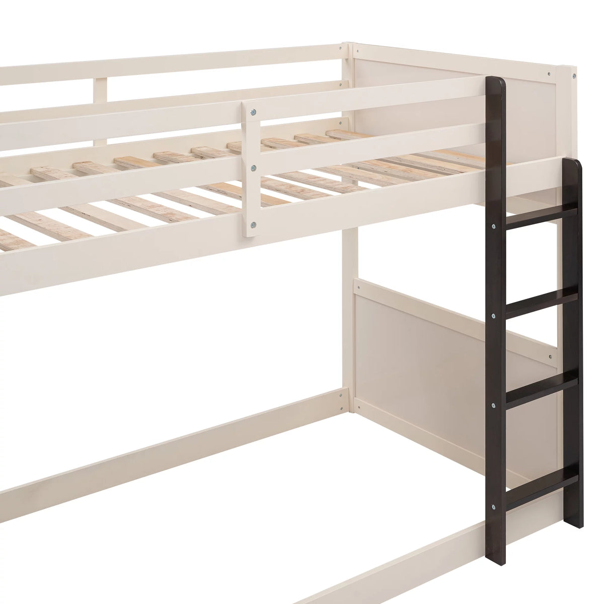 Wood Twin over Twin Bunk Bed with Storage Shelves H79325