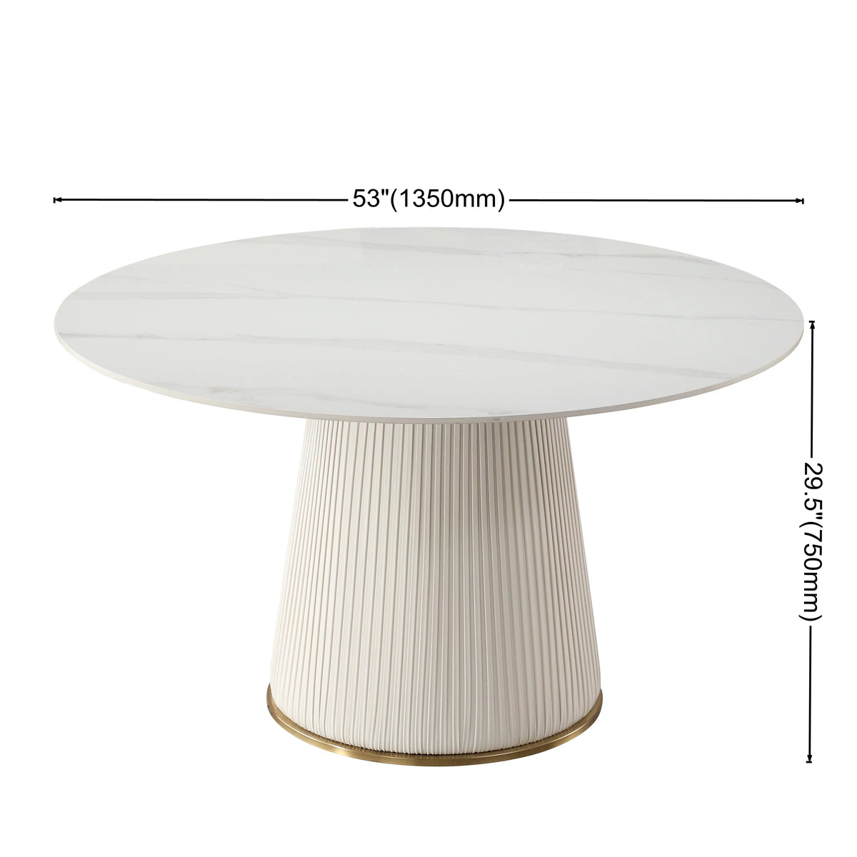 White 7 Piece Faux Marble Dining Table Set J197676
