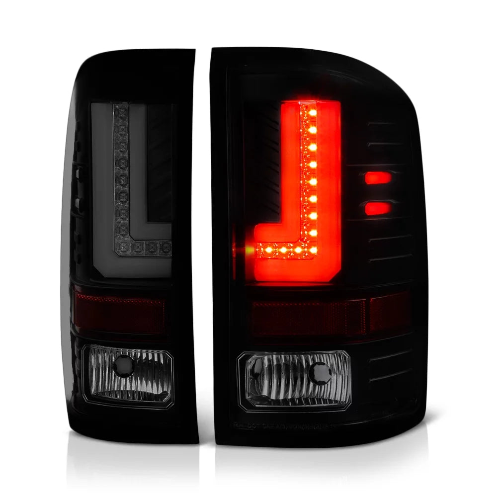 2016-2018 GMC Sierra 1500 LED Tail Lights Matte Black Housing Smoke Lens I87099