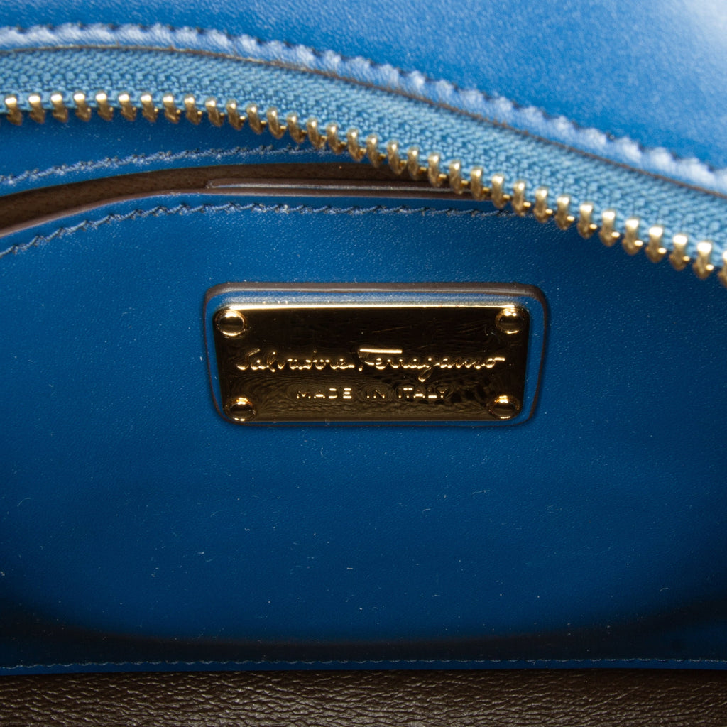 Blue Calf Leather Satchel T625