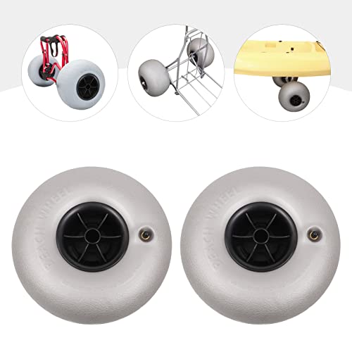 10" Beach Cart Replacement Balloon Tires, 2 Pcs Wheels with Axle Hole J2124