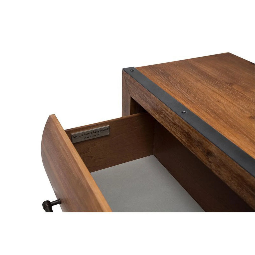 Wood Dresser with Mirror Set in Burnt Umber Brown W494