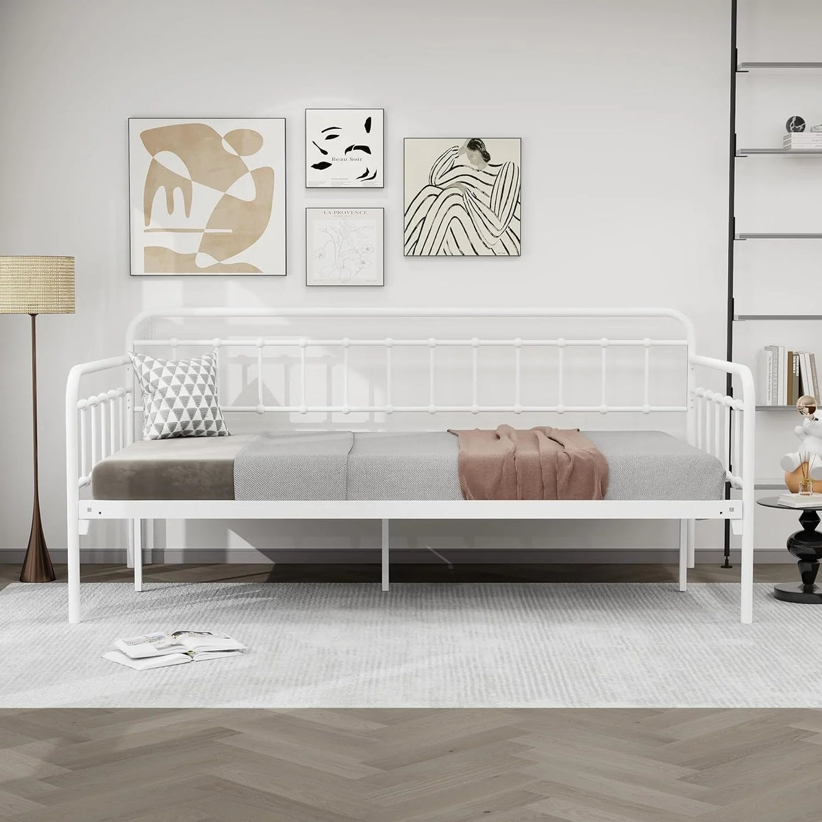 White Metal Twin Daybed Frame G3933