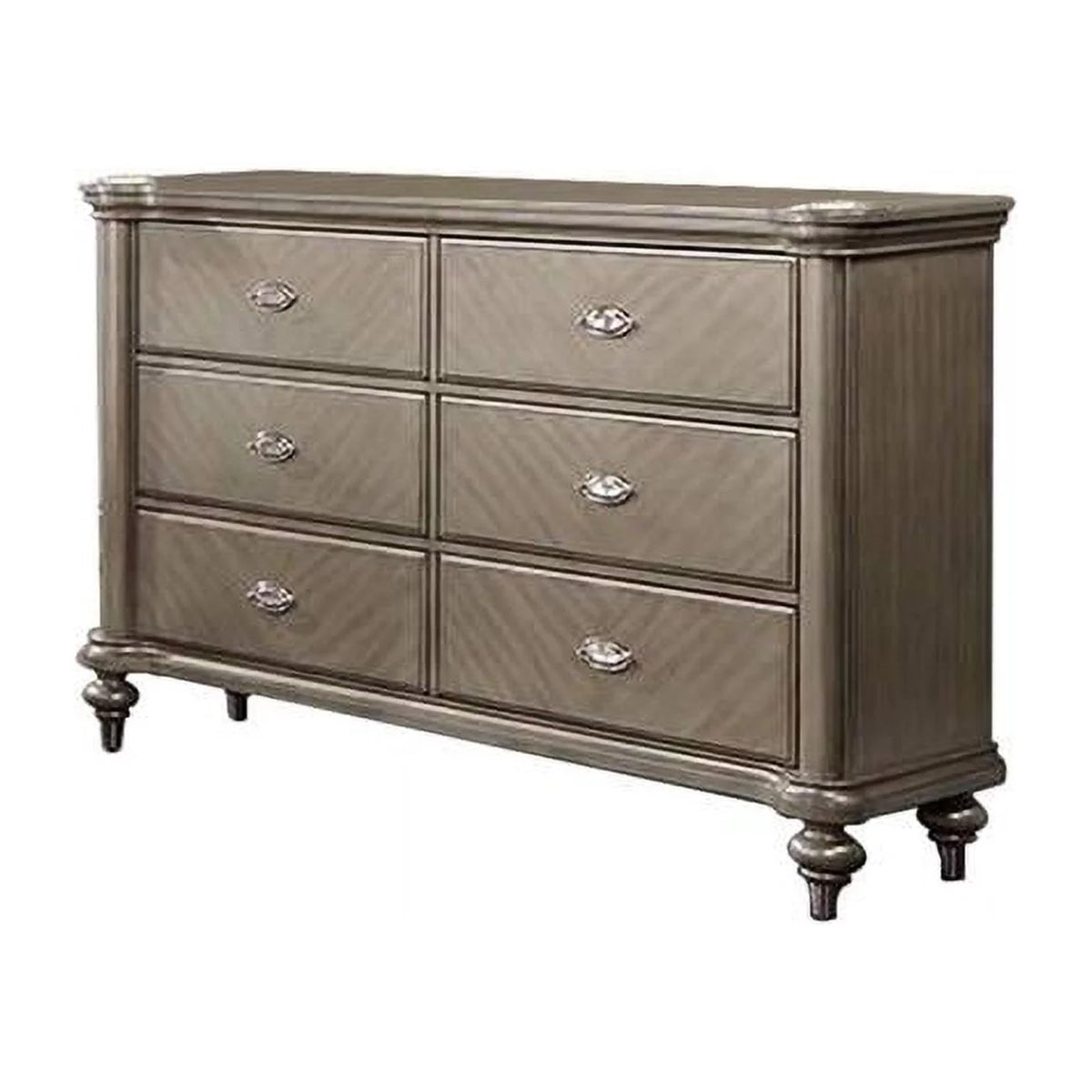 Brown 6 Drawer Pine Wood Dresser H4424