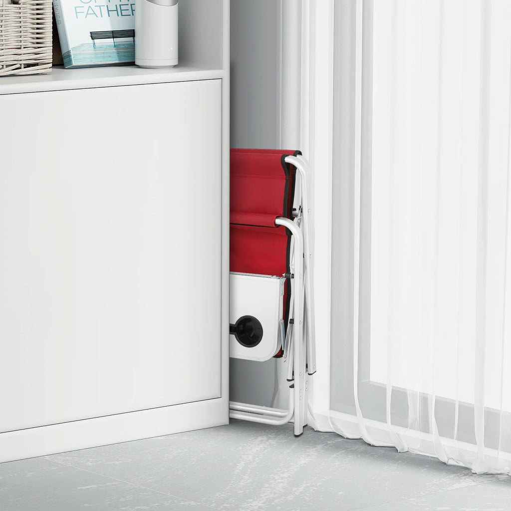 Folding Director Chair with Side Table & Storage Pocket, Red R637544