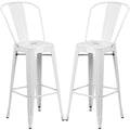 White Metal Barstool 4 Stools L920