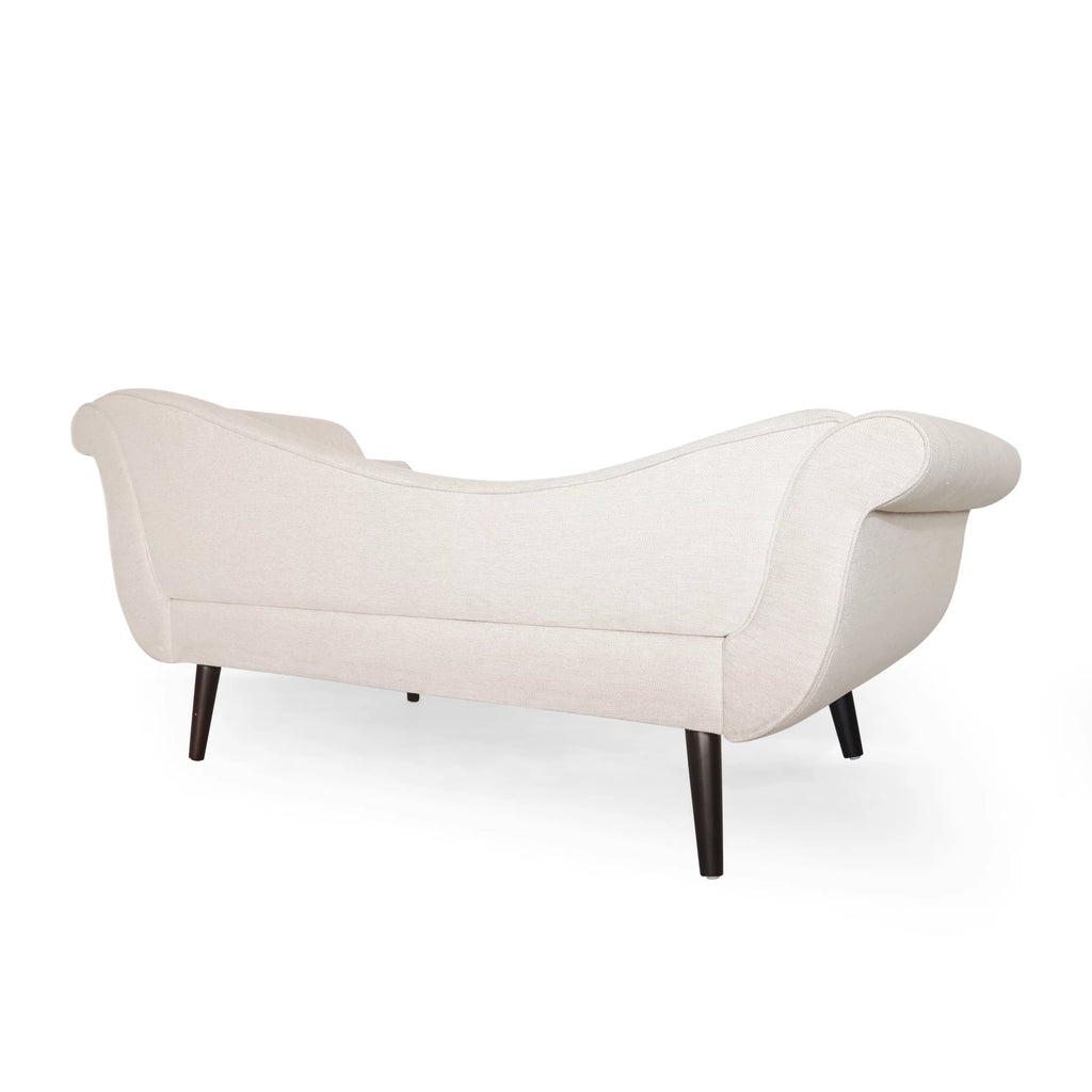 Beige Fabric Chaise Lounge With Bolster Pillow Y42084