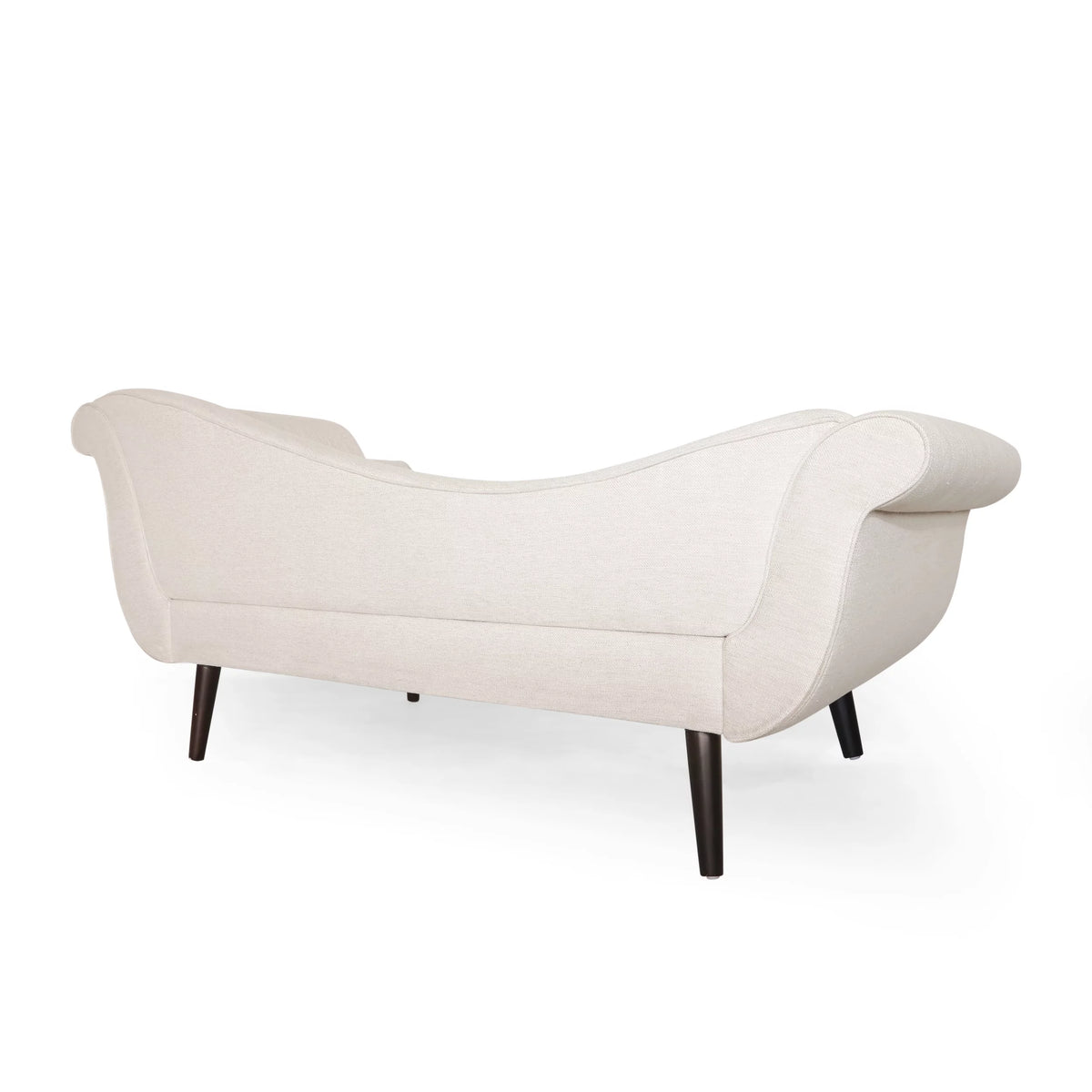 Beige Fabric Chaise Lounge With Bolster Pillow Y42084