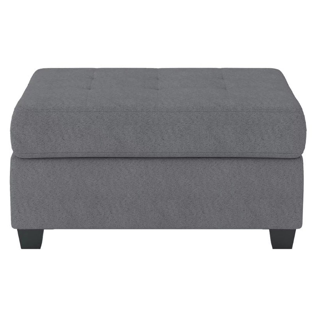 Dark Grey Upholstered Storage Ottoman L482