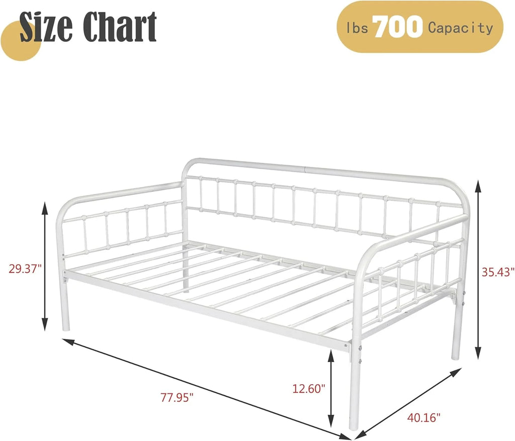White Metal Twin Daybed Frame G3933