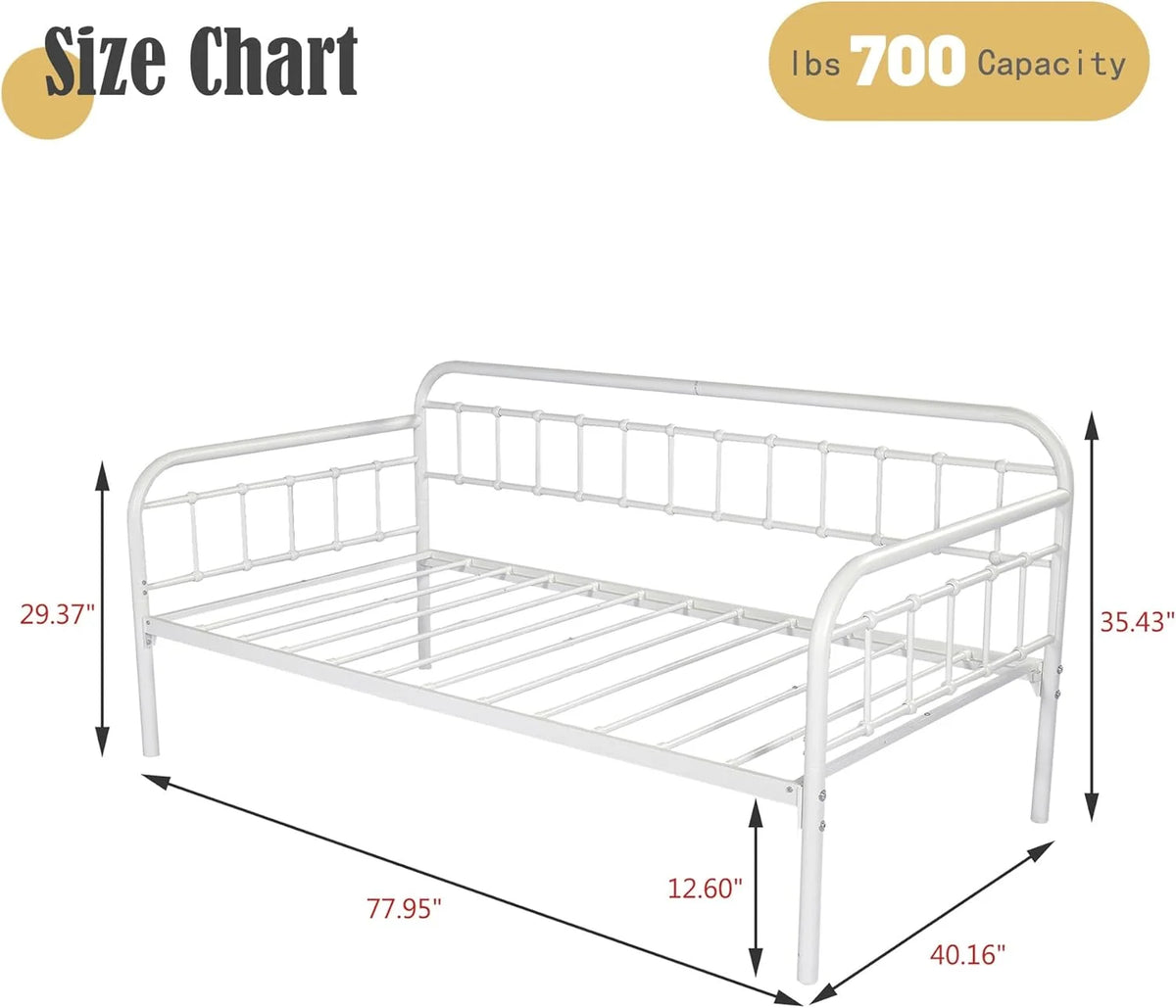 White Metal Twin Daybed Frame G3933