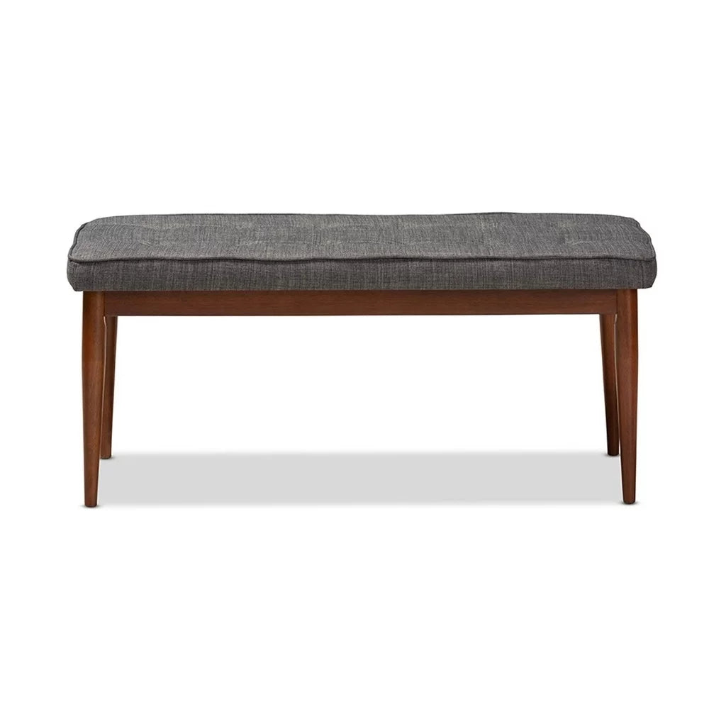 Dark Grey Fabric Upholstered Wood Dining Bench P692755
