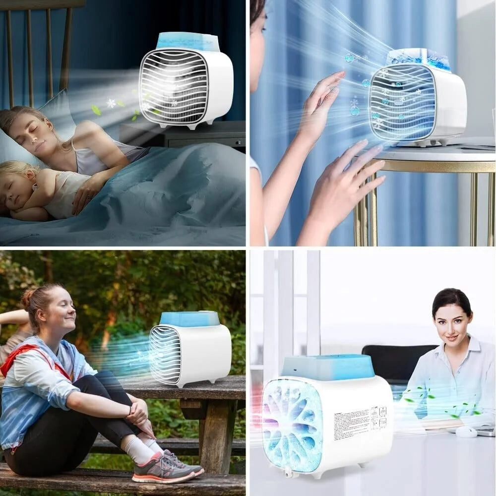 Portable USB Air Conditioners Fan Evaporative Mini Humidifier with Ice Tray Z761276