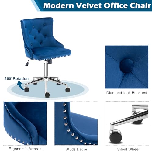 Pink Velvet Office Chair C645