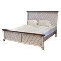 Rustic Ivory Queen Panel Bed V464533