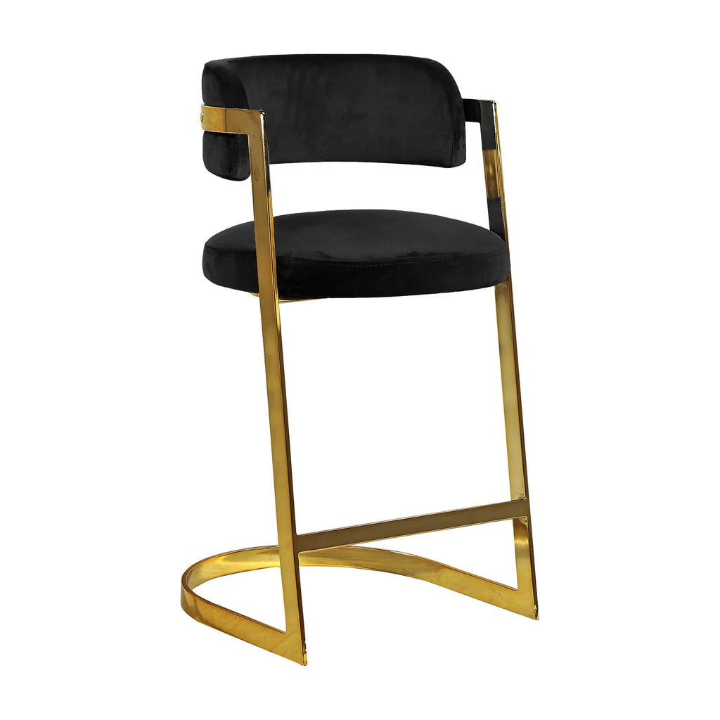 Black Velvet Counter Stool Set of 2 W721