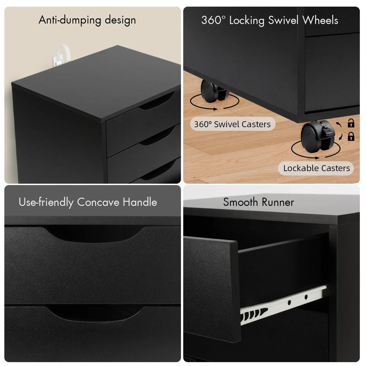 Black 7 Drawer Storage Dresser E371