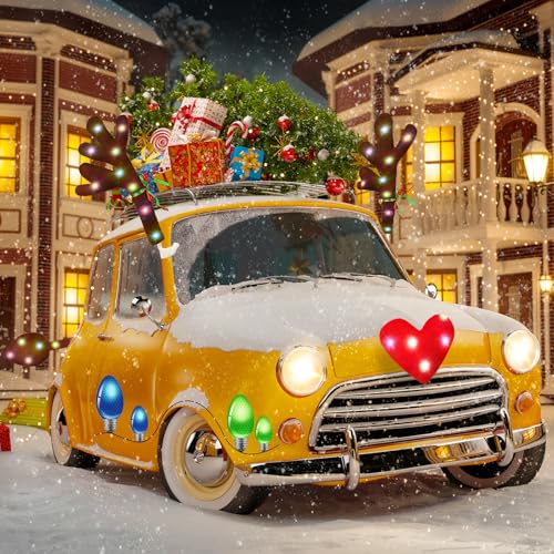 5 Pcs Car Reindeer Antlers & Nose Christmas Decor Kit Y698824