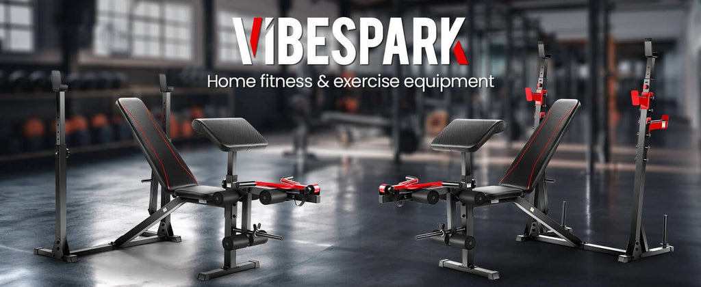 Adjustable Weight Bench Set with Barbell Rack T1602
