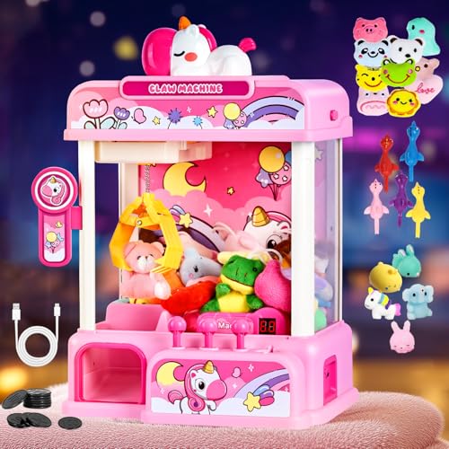 Pink Claw Machine with Sound & 20 Mini Toys I696