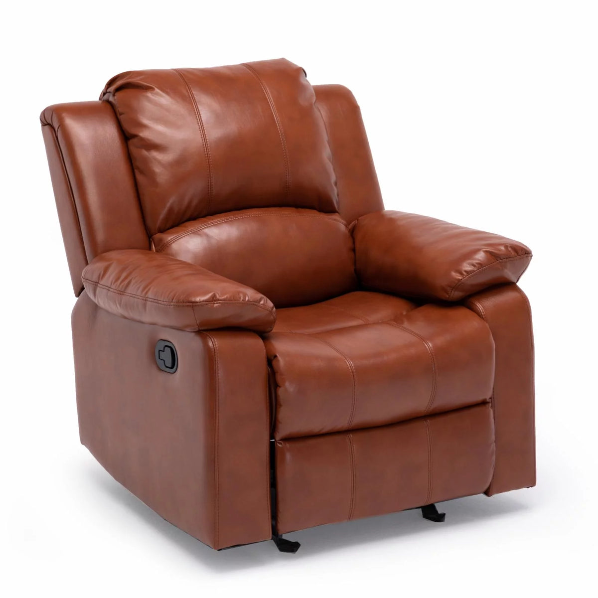 Caramel Faux Leather Glider Recliner A8905