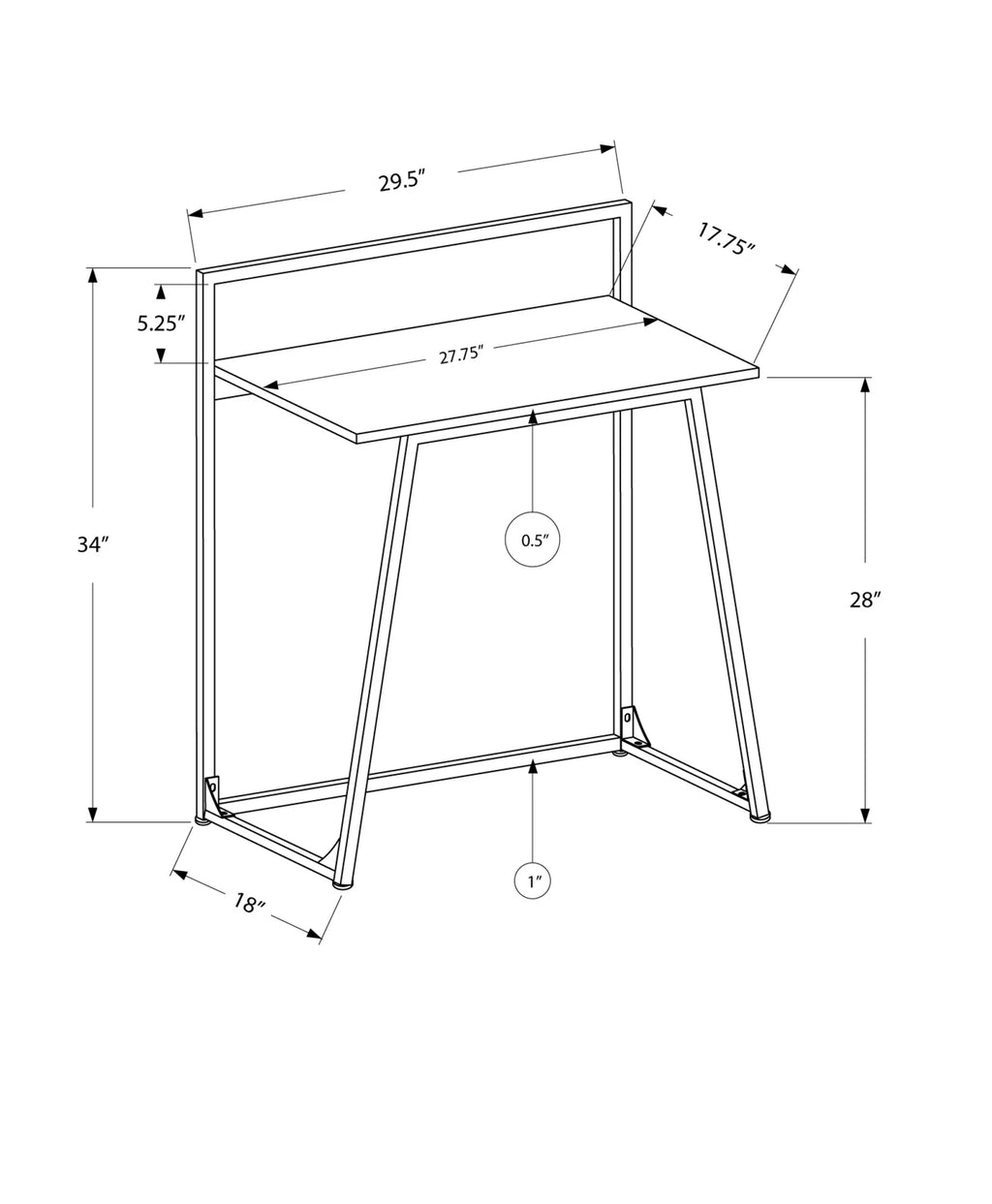 Small Wood-Look Metal Computer Desk I330