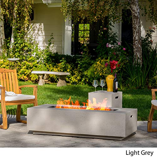 Light Gray Outdoor Rectangular Fire Table with Tank Holder A3242