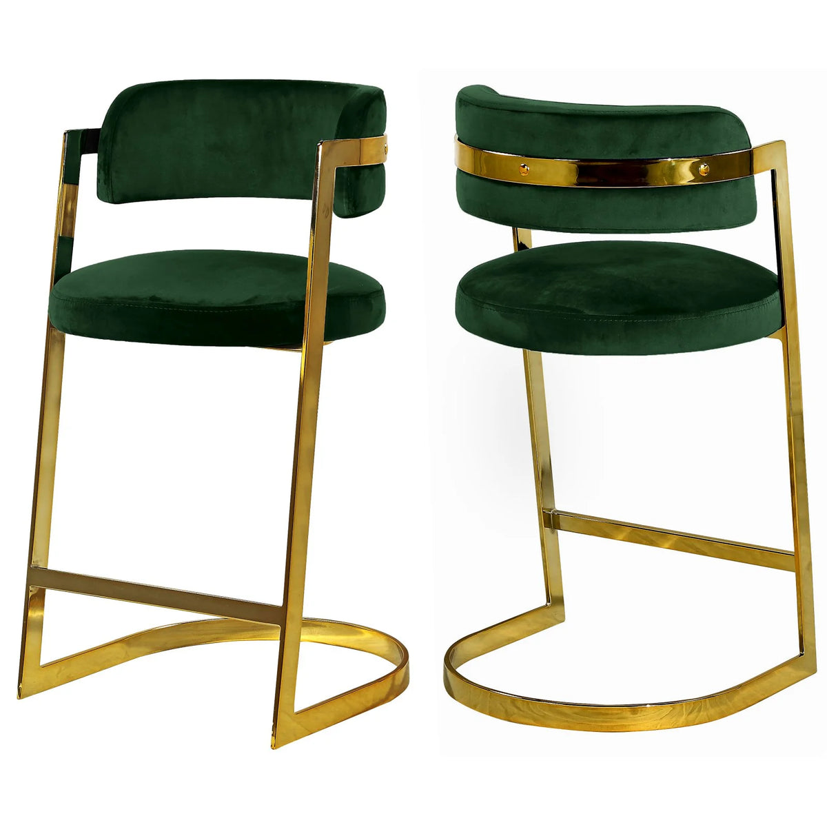Black Velvet Counter Stool Set of 2 W721