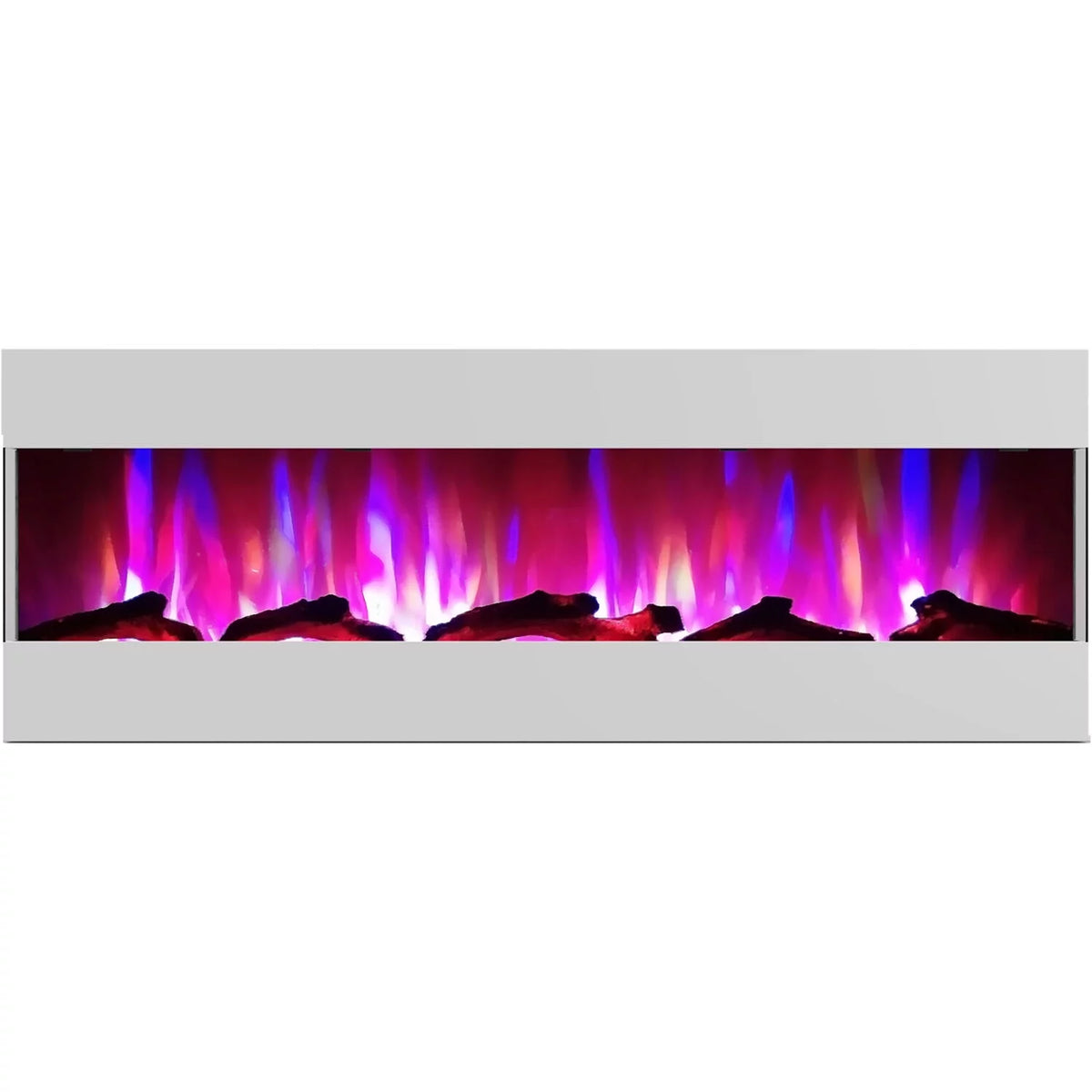 60 In. Recessed Electric Wall Mounted Fireplace Heater with Multi-color Flame I73962
